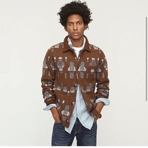 J. Crew Wallace & Barnes, Boiled Merino Wool Jacquard Chore Jacket